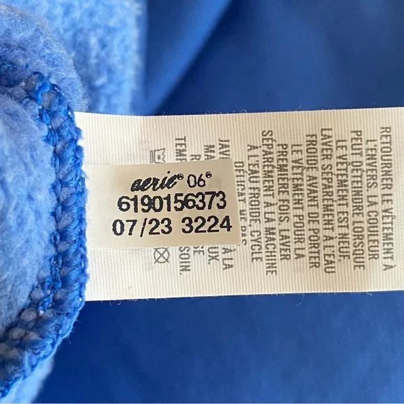 Aerie Women's Blue 1/4 Snap Oversized Slouchy Cropped Sweatshirt Size Medium M - Picture 5 of 8